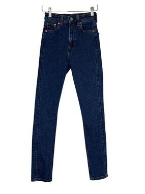 H&M Vintage Skinny High Waist Jeans Denim Pants Women Blue 2